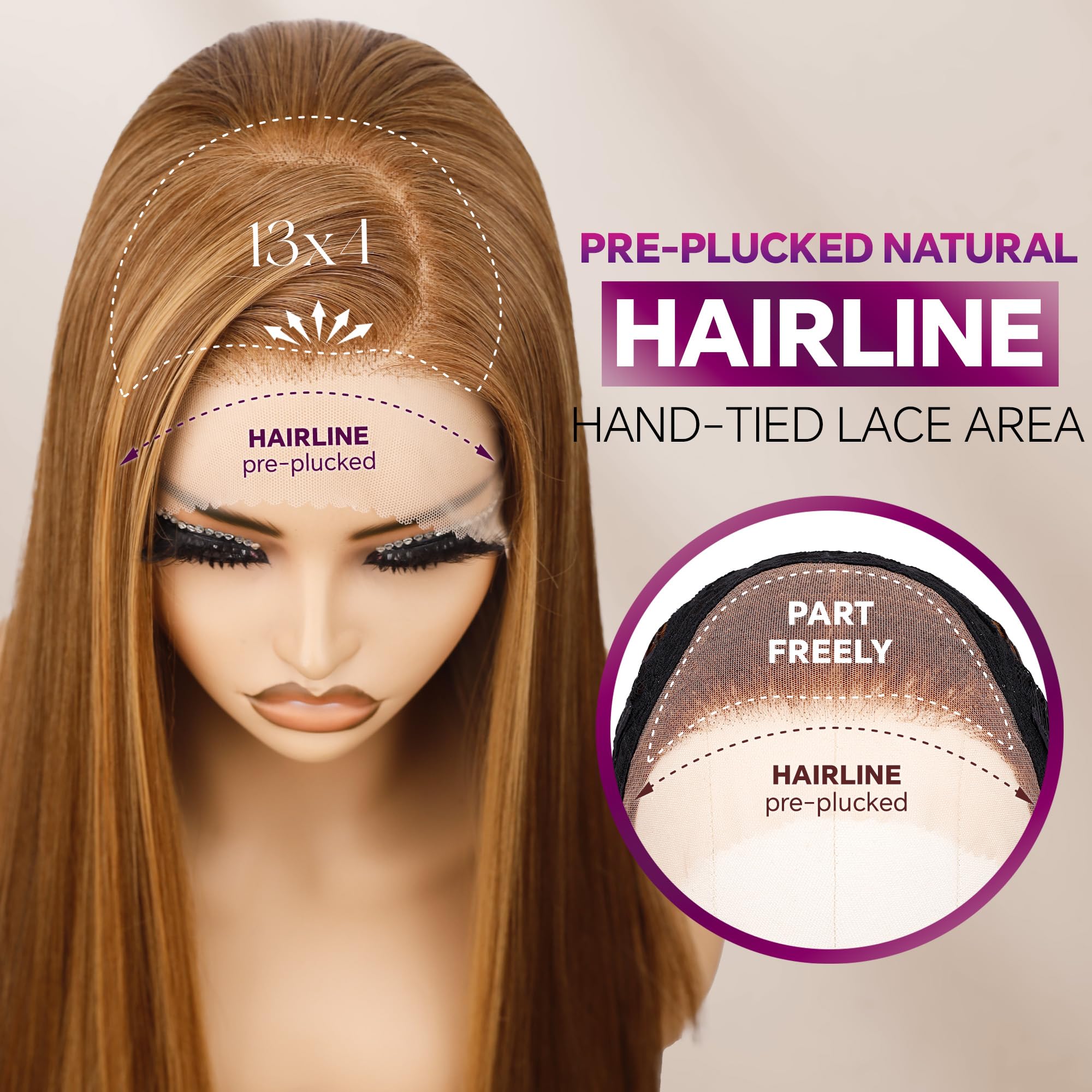 BLL Honey Blonde Wig 26-inch length for versatile daily wear.