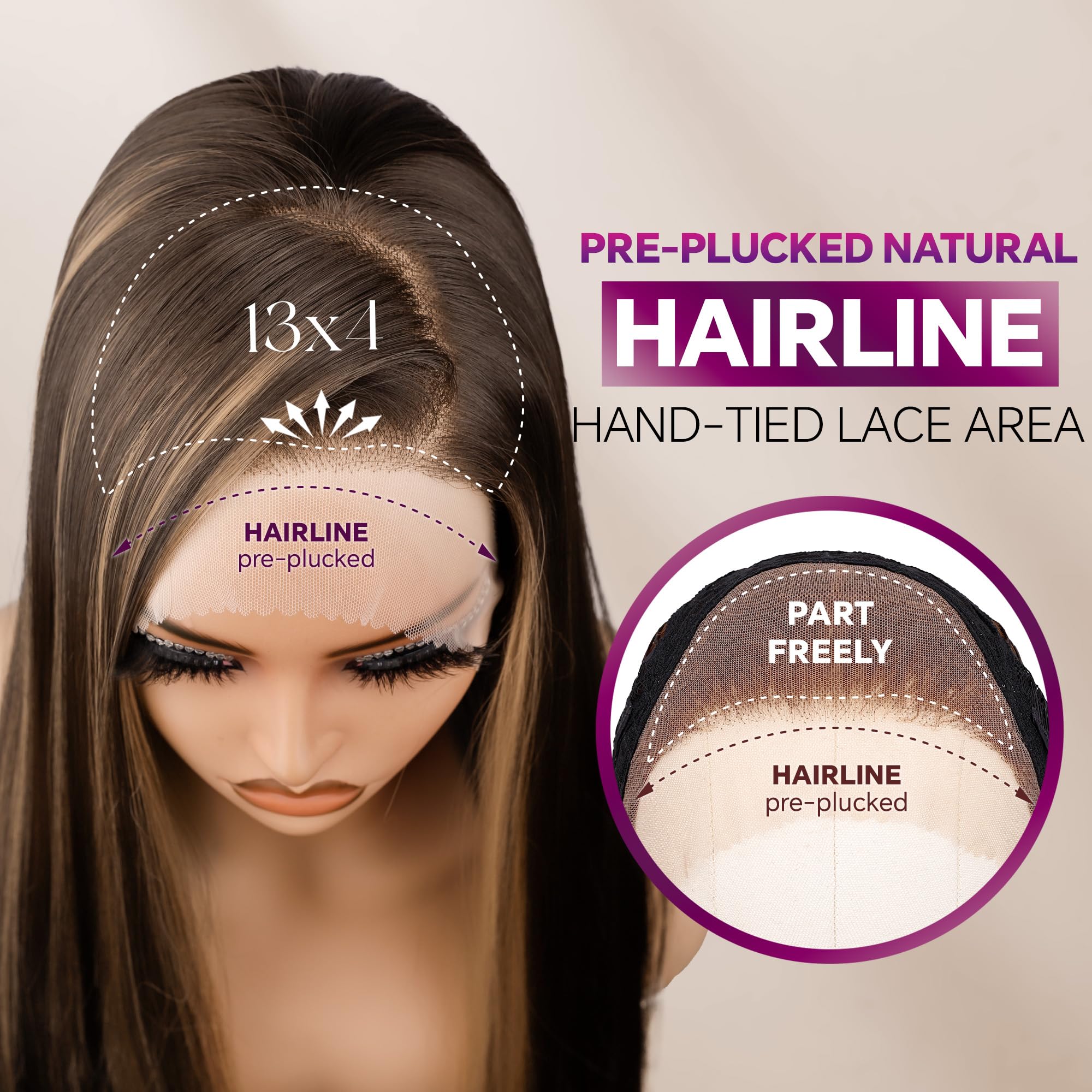 BLL Pre-plucked natural hairline detail enhances realistic beginner-friendly styling.