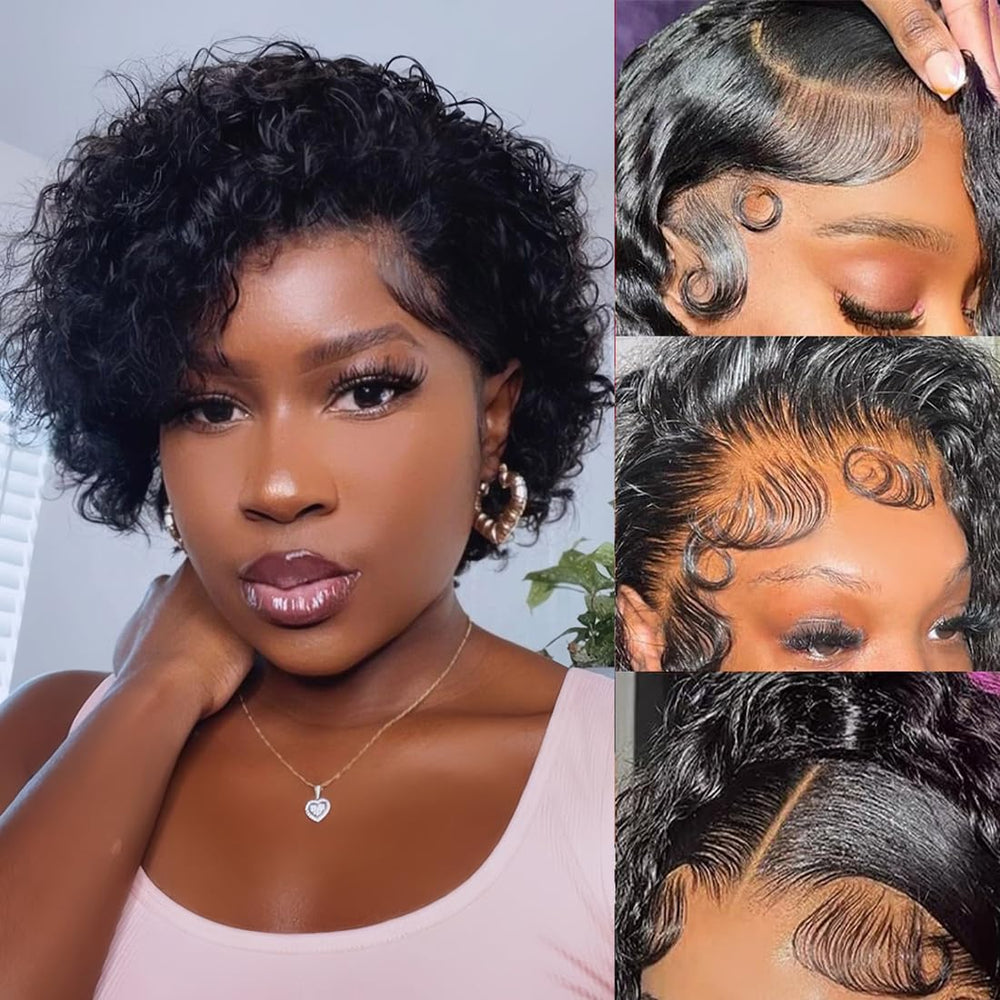 BLOCKICE Pixie Cut Wig side view highlights silhouette and daily wear versatility.