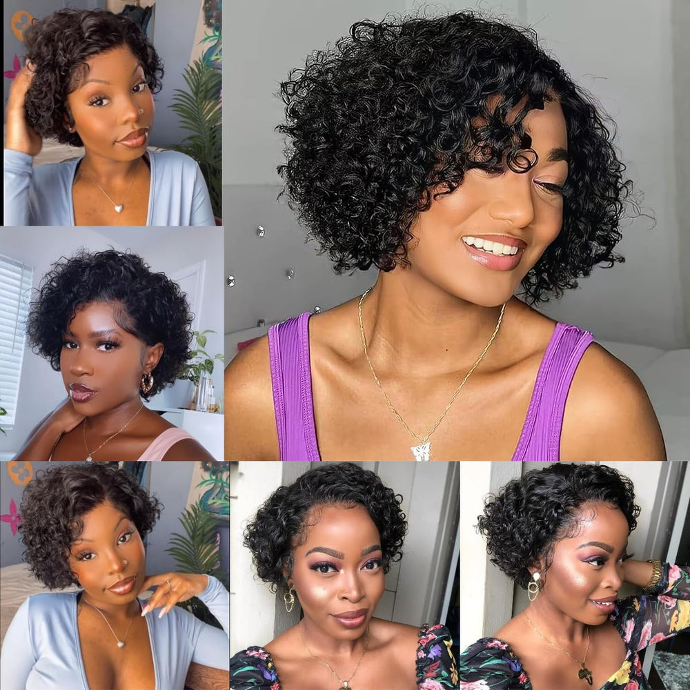 BLOCKICE Pixie Cut Wig wedding-occasion look demonstrates versatile wear.