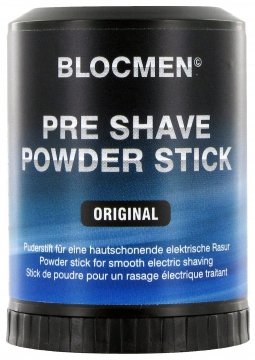 Blocmen Original Pre Shave Powder Stick 60 g application shot absorbs oil for cleaner blade glide