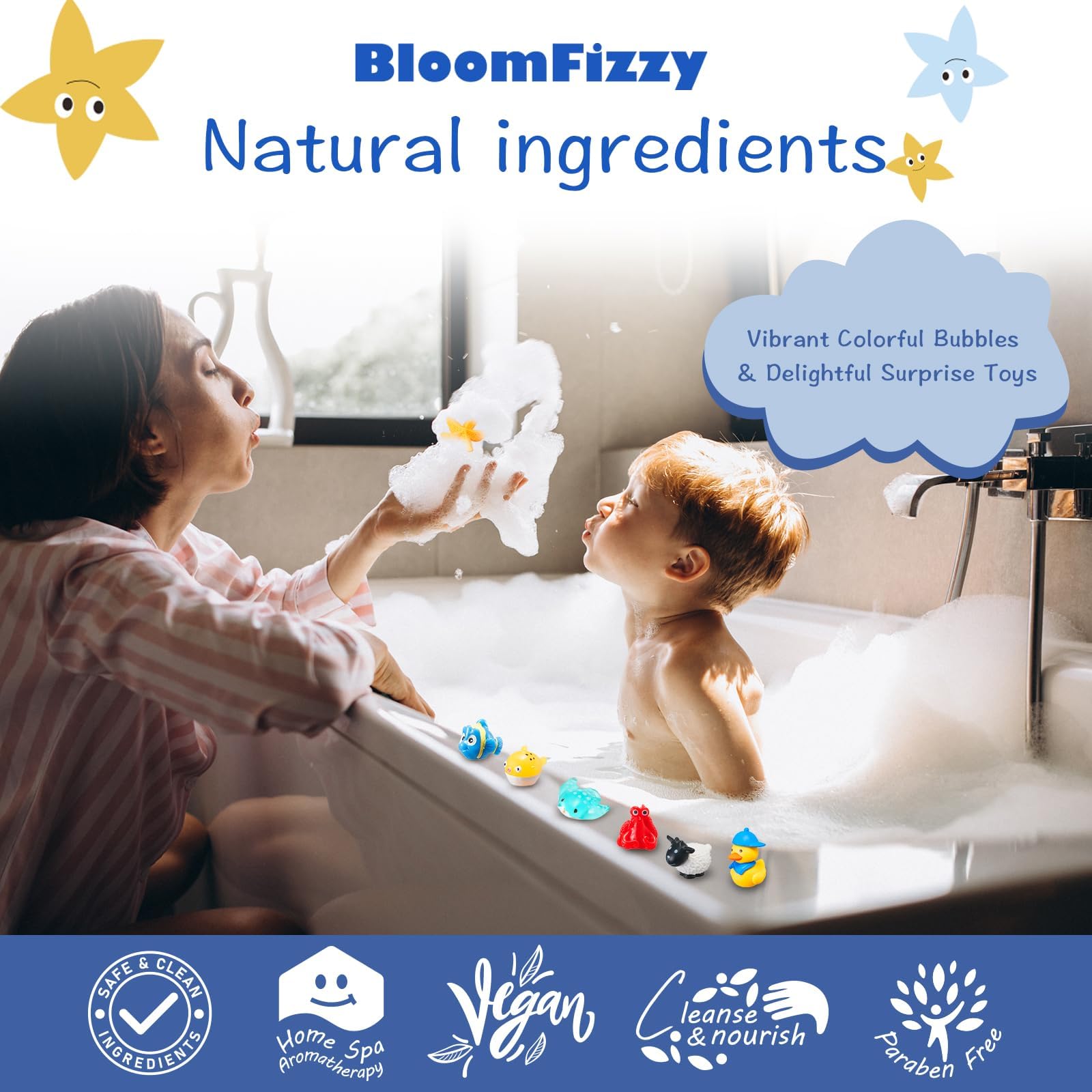 BloomFizzy 15 colors per box create vibrant, engaging sensory play.