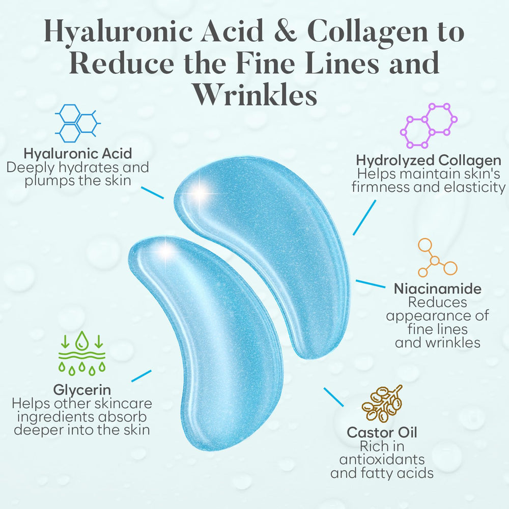 BLOOMORA Hyaluronic Acid Under Eye Patches close-up texture indicating hydration