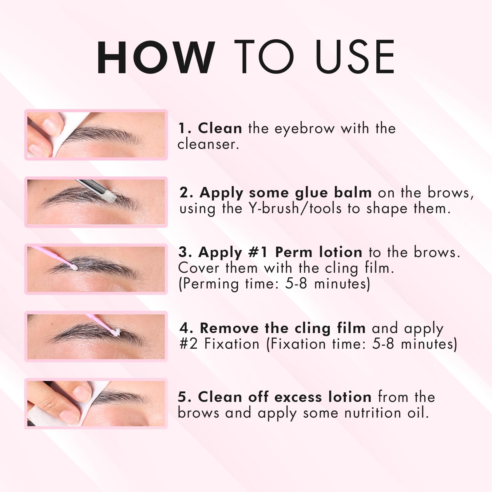 Bloomora brow lamination aftercare instructions emphasizing long-lasting finish tips