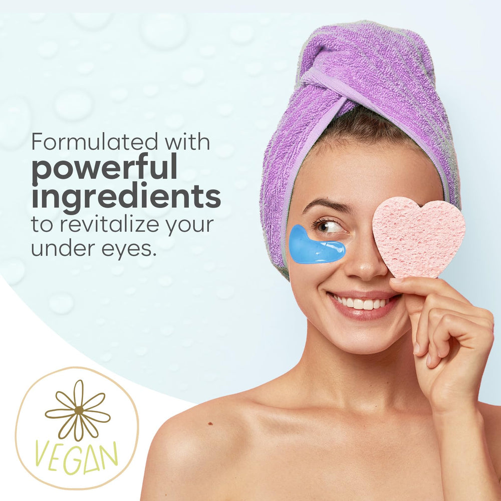 BLOOMORA Hyaluronic Acid Under Eye Patches applied during hydration session for moisturized skin