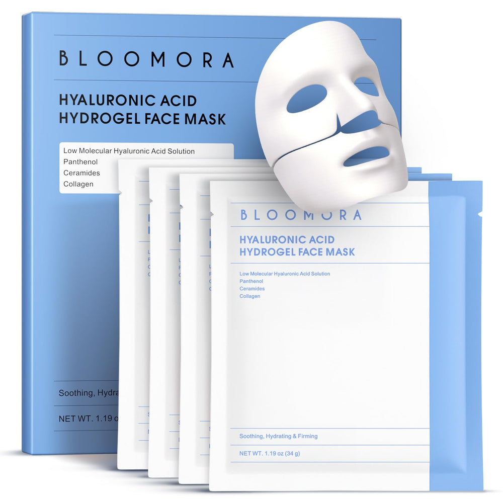 BLOOMORA overnight mask hydrogel application shows deep hydration and refreshed skin