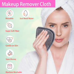 BloomSesame makeup remover cloth gray closeup—soft microfiber for sensitive skin
