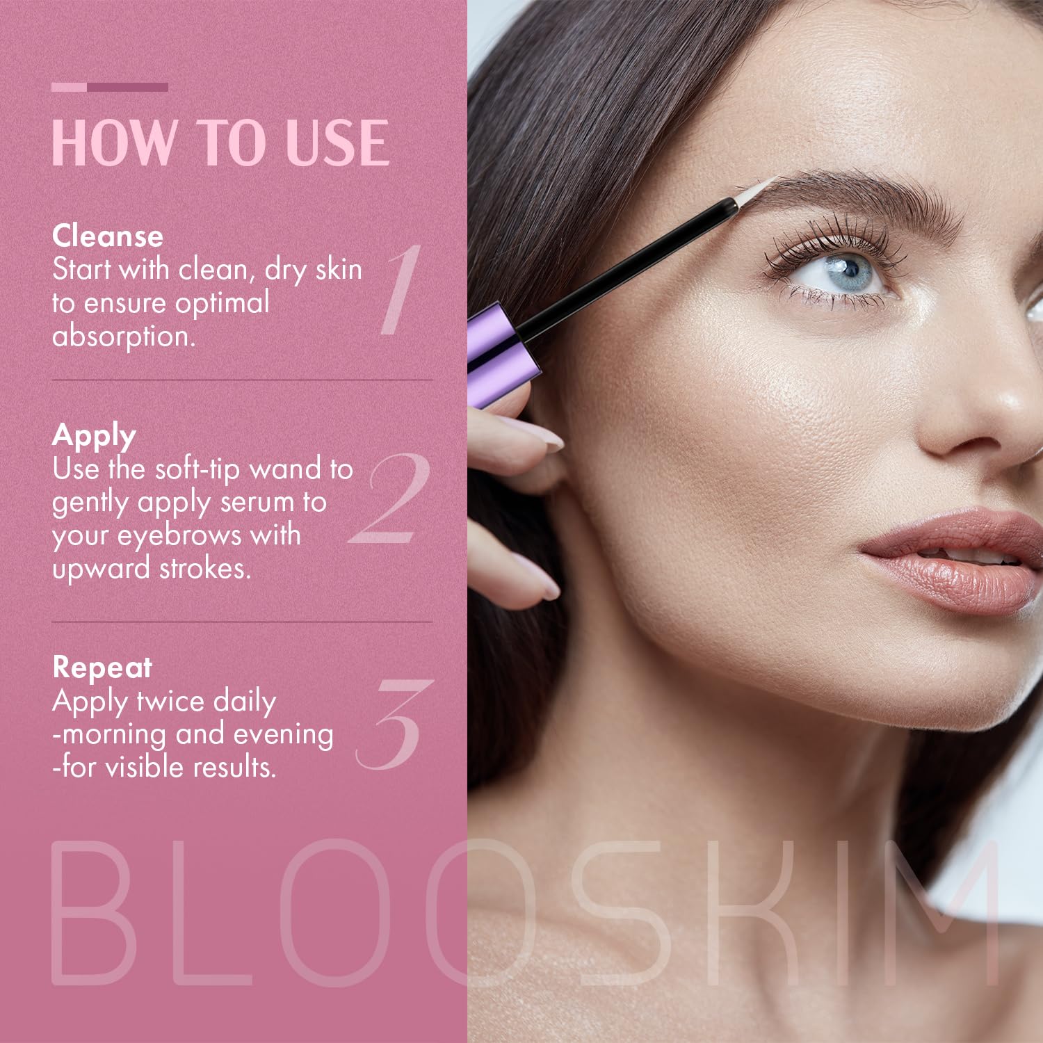 Blooskim daily routine setup with bottle and brush for consistent use