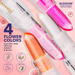 Blossom lip gloss color-changing pink shade adapts to your lips' pH.