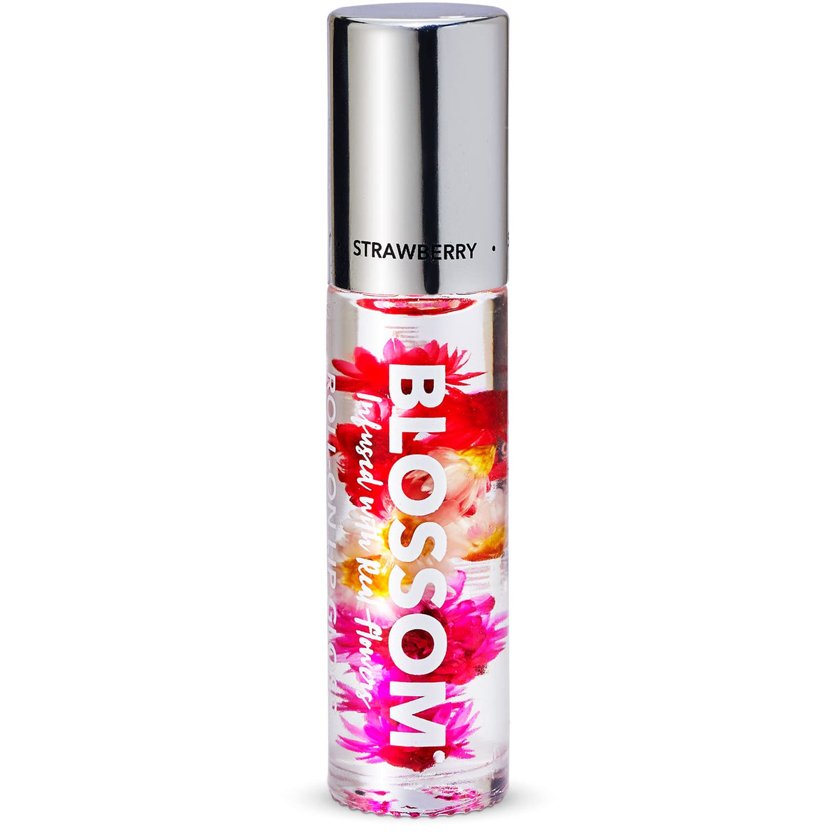 Blossom Roll-On Lip Gloss strawberry-appearance delivers clear shine for everyday beauty