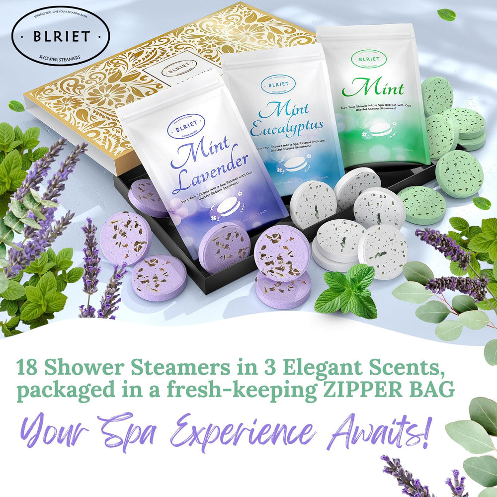 BLRIET peppermint steamer features strong fragrance for an energizing shower.