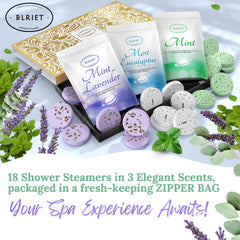 BLRIET peppermint steamer features strong fragrance for an energizing shower.