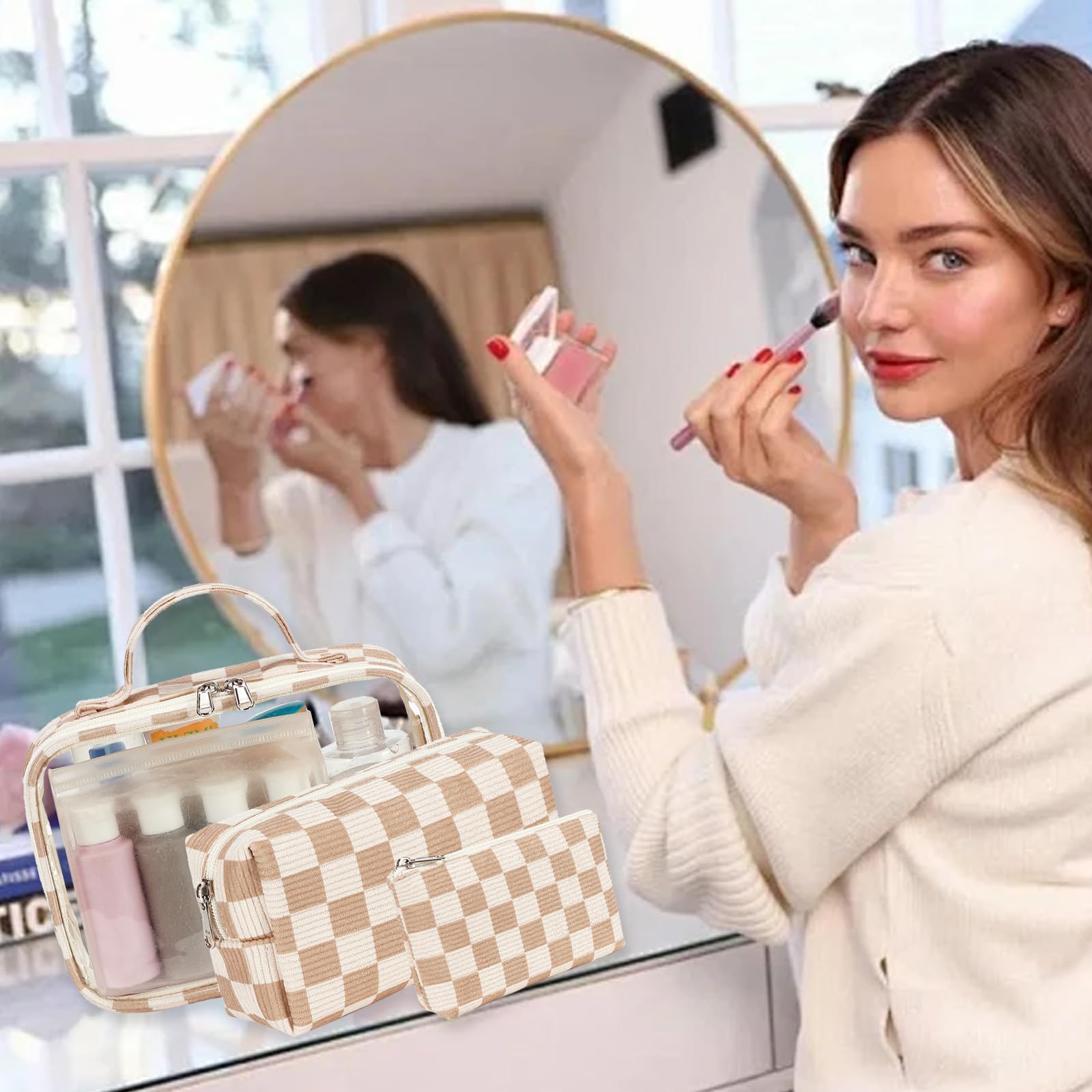 Bluboon clear toiletry bag for quick visible access.