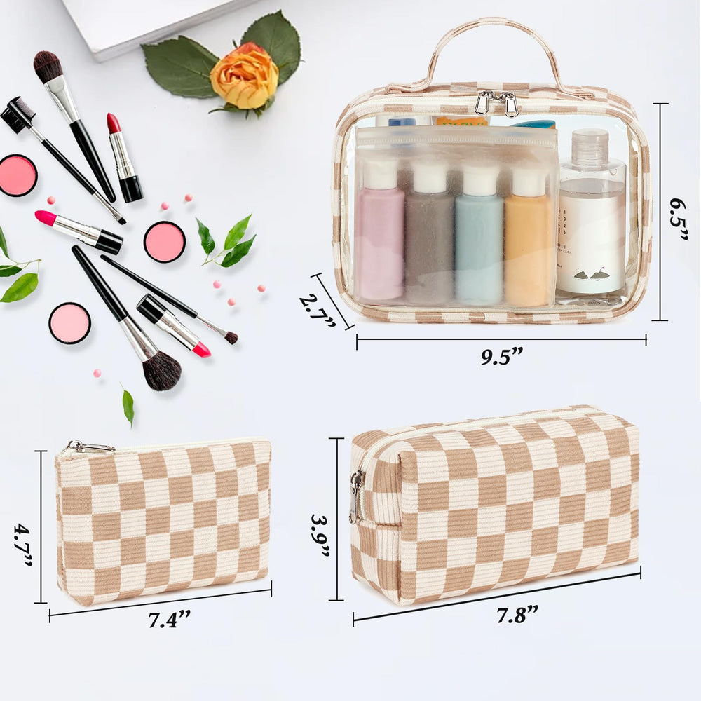 Bluboon quilted makeup purse small keeps cosmetics neatly stored.