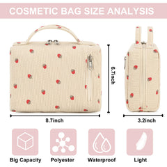 Bluboon makeup bag side gusset detail enabling compact packing and secure items