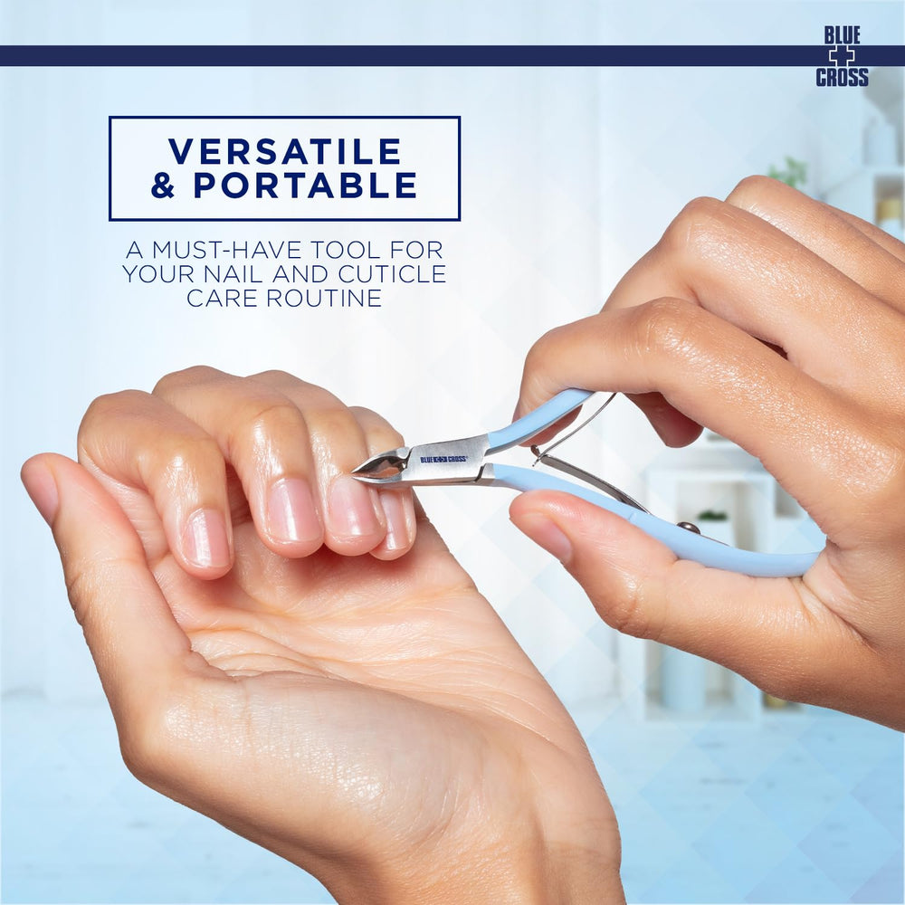 Blue Cross Cuticle Nipper 6mm jaw close-up for precise cut capability