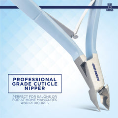 Blue Cross Cuticle Nipper in hand demonstrates comfortable grip for control