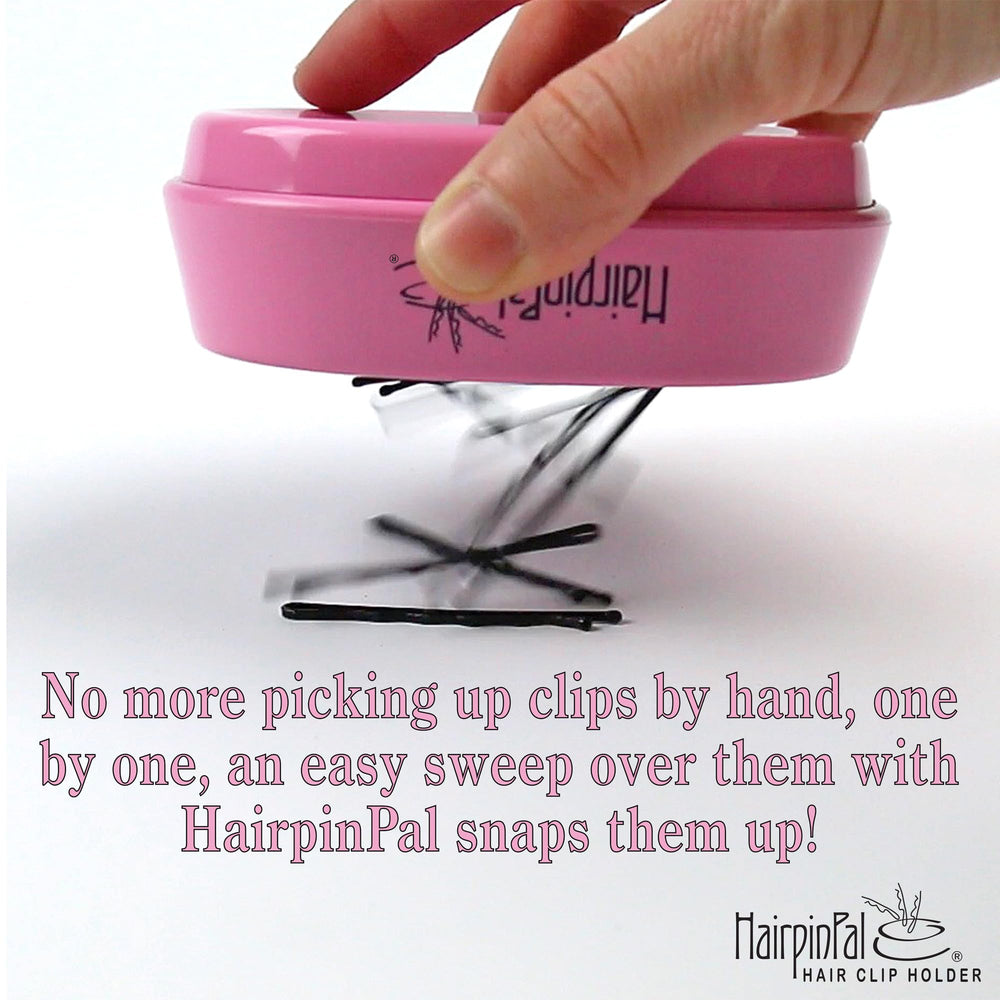 HairpinPal Raspberry Mauve finish adds stylish color to a vanity setup.