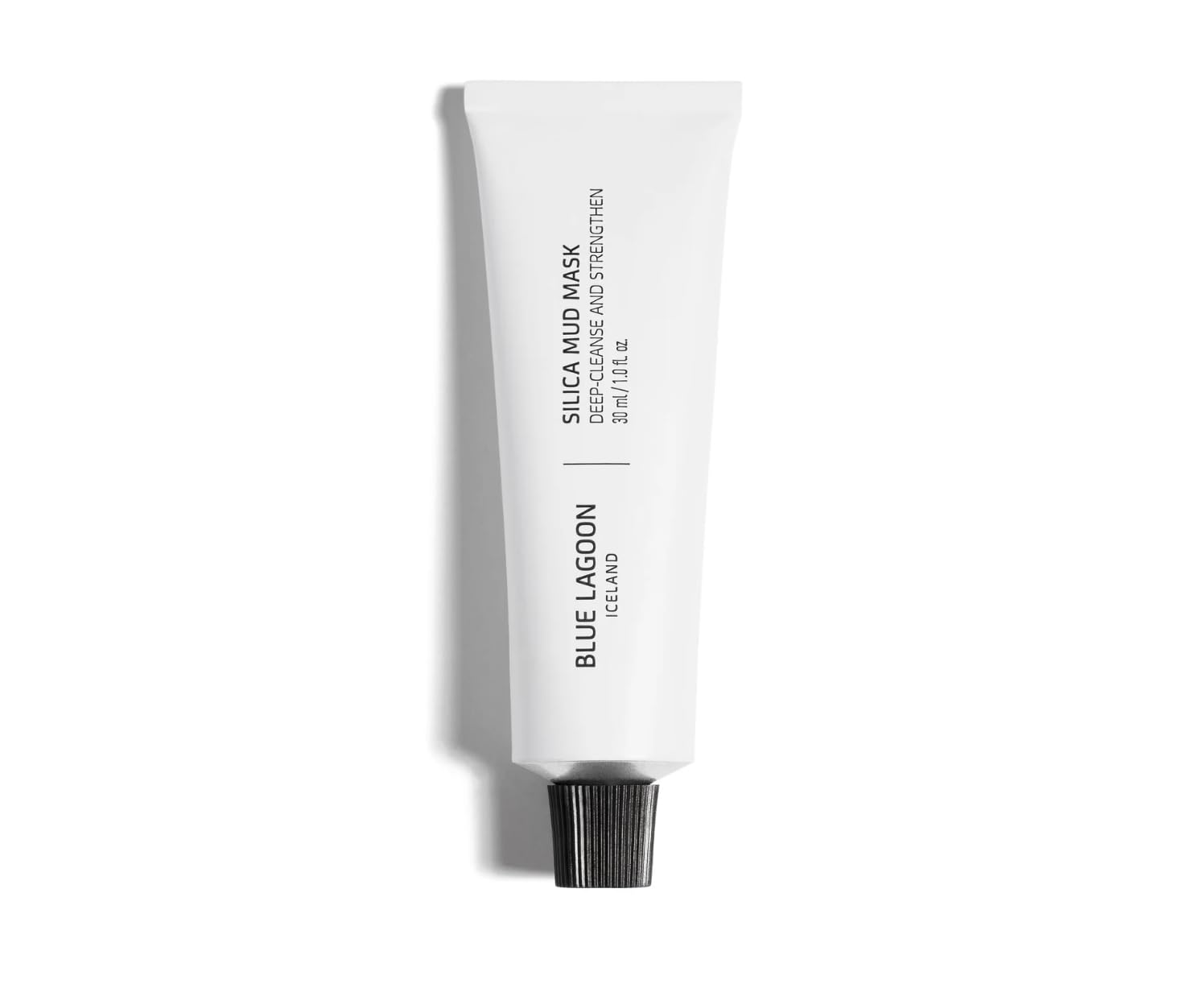 Blue Lagoon deep cleansing silica face mask close-up showing clear pores
