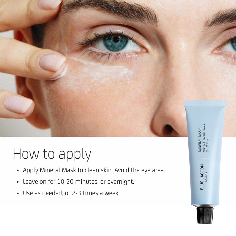 Blue Lagoon texture on skin application hints at smooth night absorption.