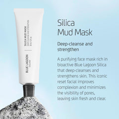 Blue Lagoon silica mud mask being applied for barrier support