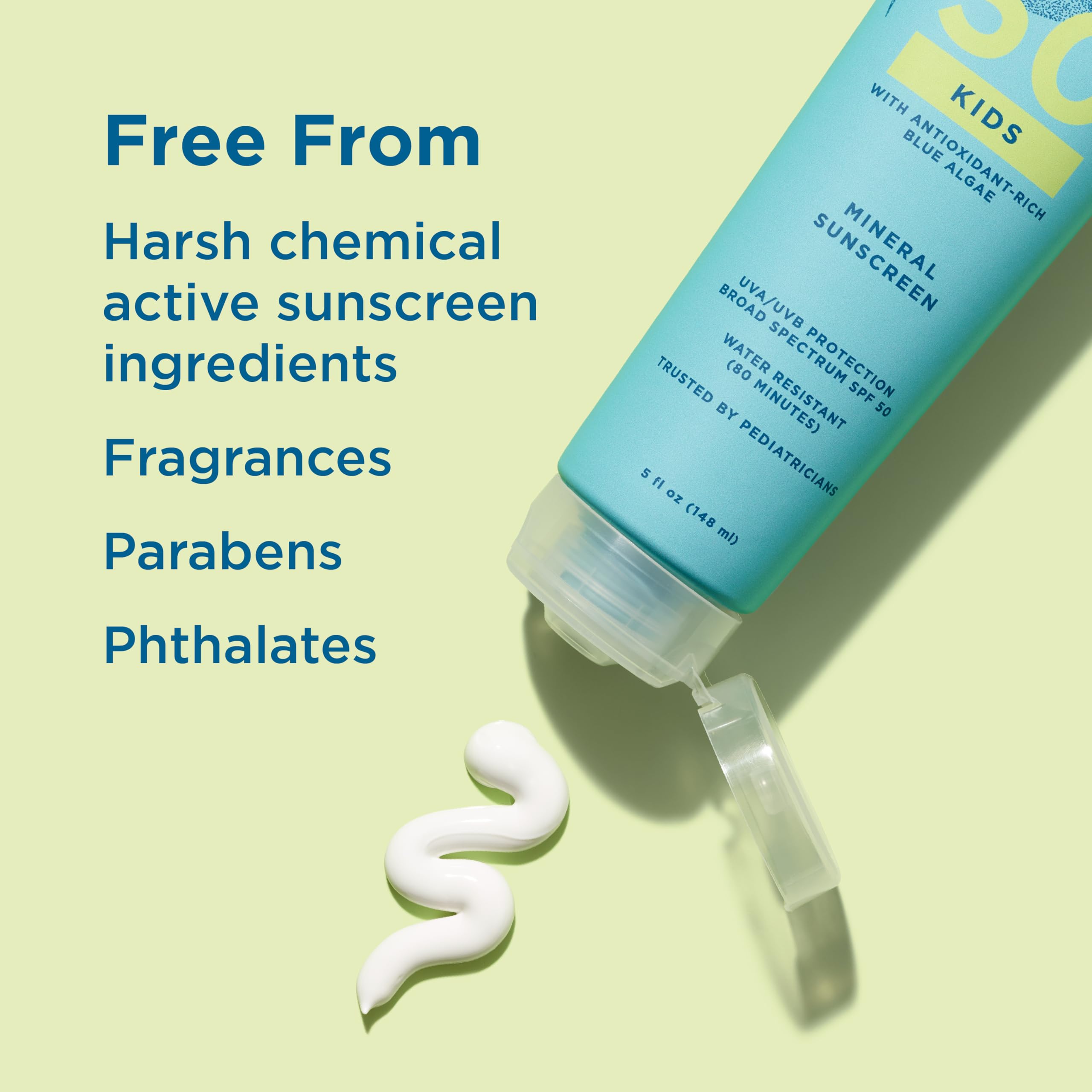 Blue Lizard Kids Mineral SPF 50 soft texture: gentle for sensitive kid skin.