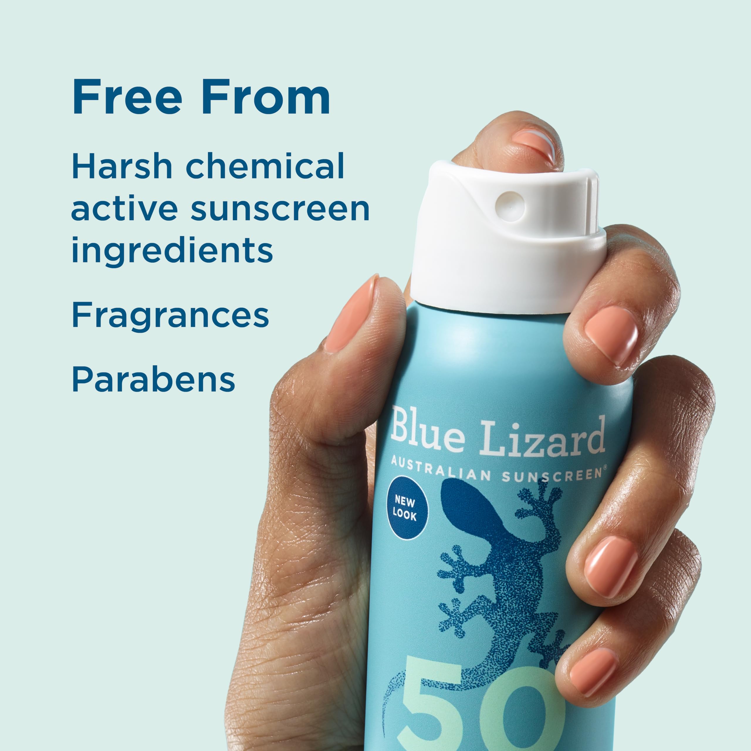 Blue Lizard reef-safe SPF 50 spray protects skin and reefs.