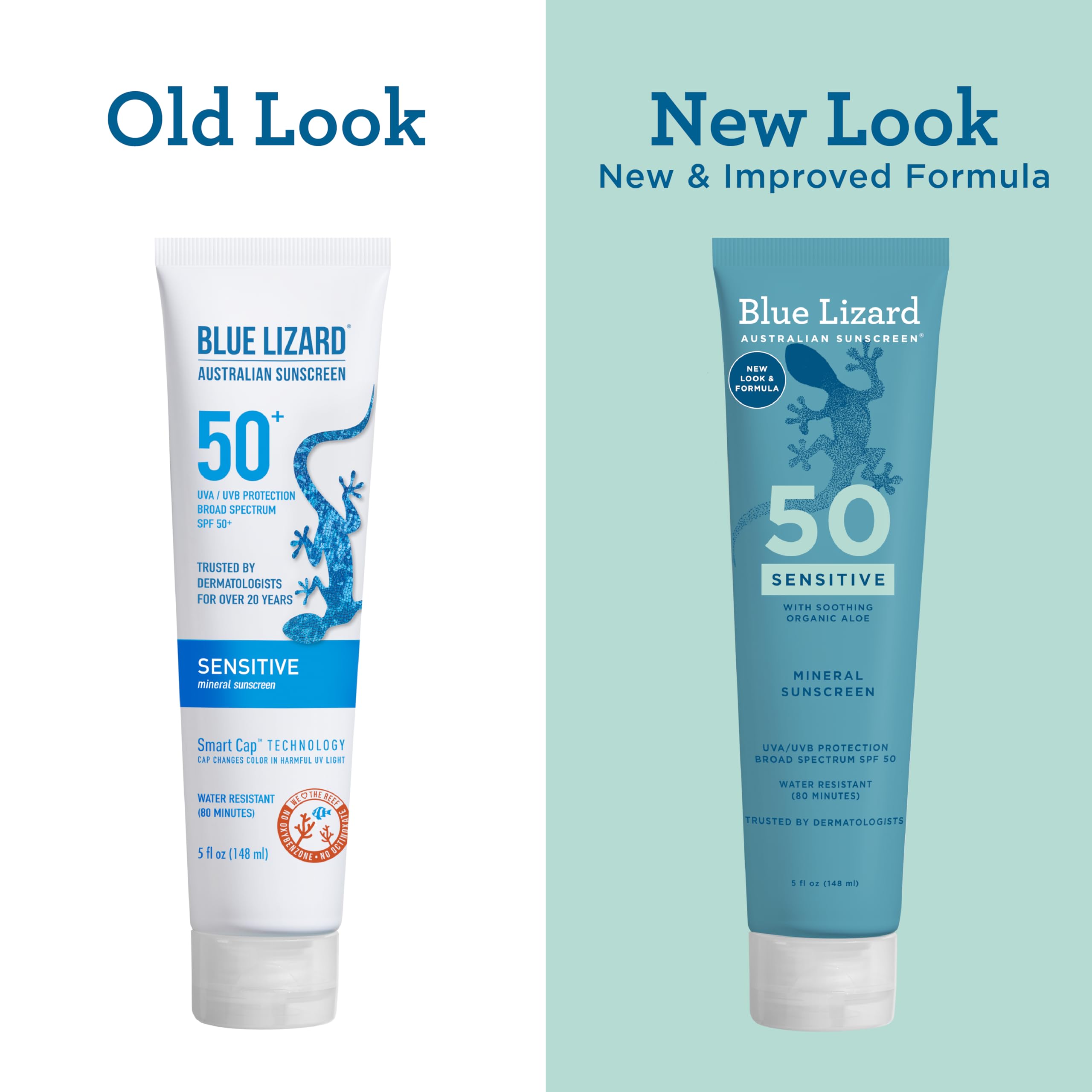 Blue Lizard Sensitive Mineral SPF 50 fragrance-free label highlighting hypoallergenic formula