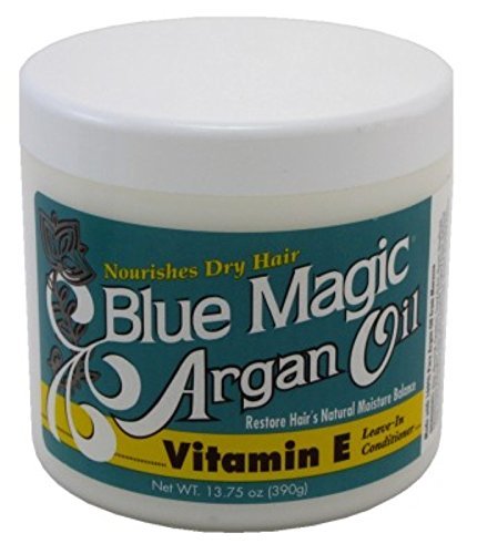 Blue Magic Argan Oil Leave-In Conditioner application on hair aids detangling and manageability.