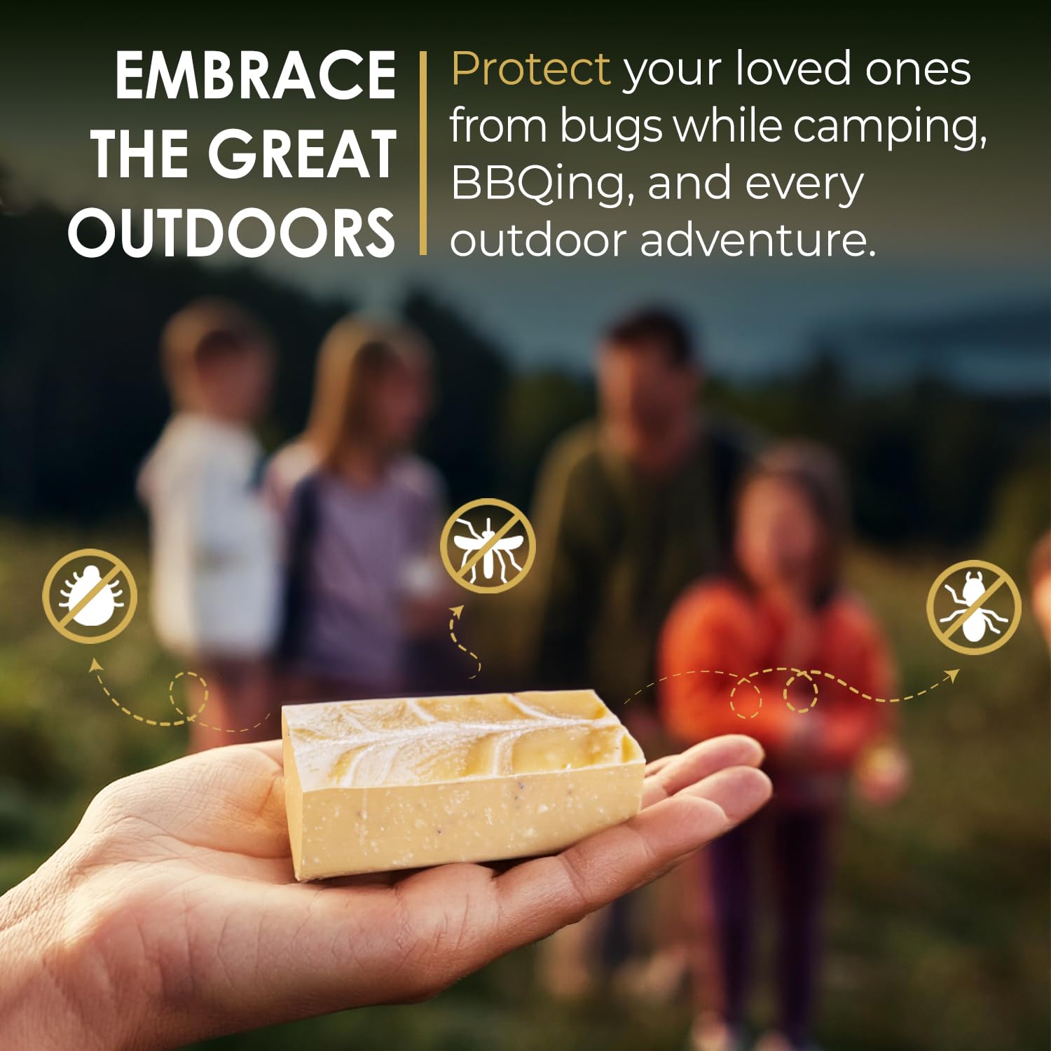 Blue Moon Elise Ain't Buggin Me soap used during camping to deter insects while washing up
