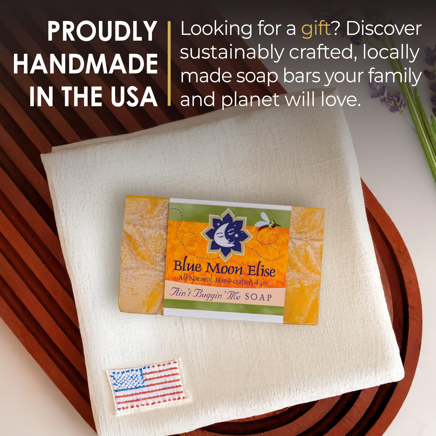 Blue Moon Elise Ain't Buggin Me soap suitable for families with kids and pets due to gentle formula