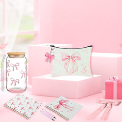 BlueRaying Coquette pink bow cup with straw for durable daily sipping