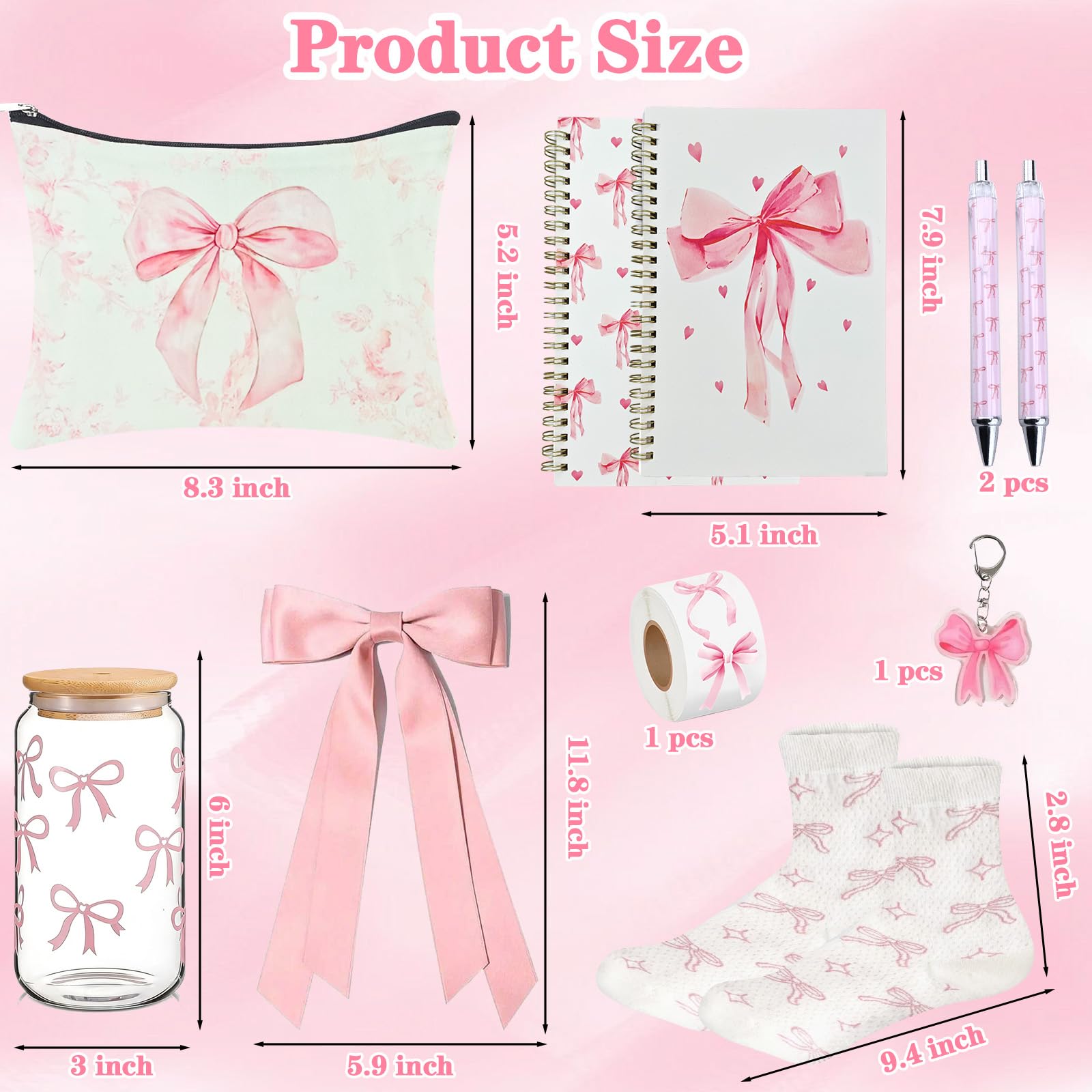 BlueRaying Coquette pink bow socks for comfy everyday wear