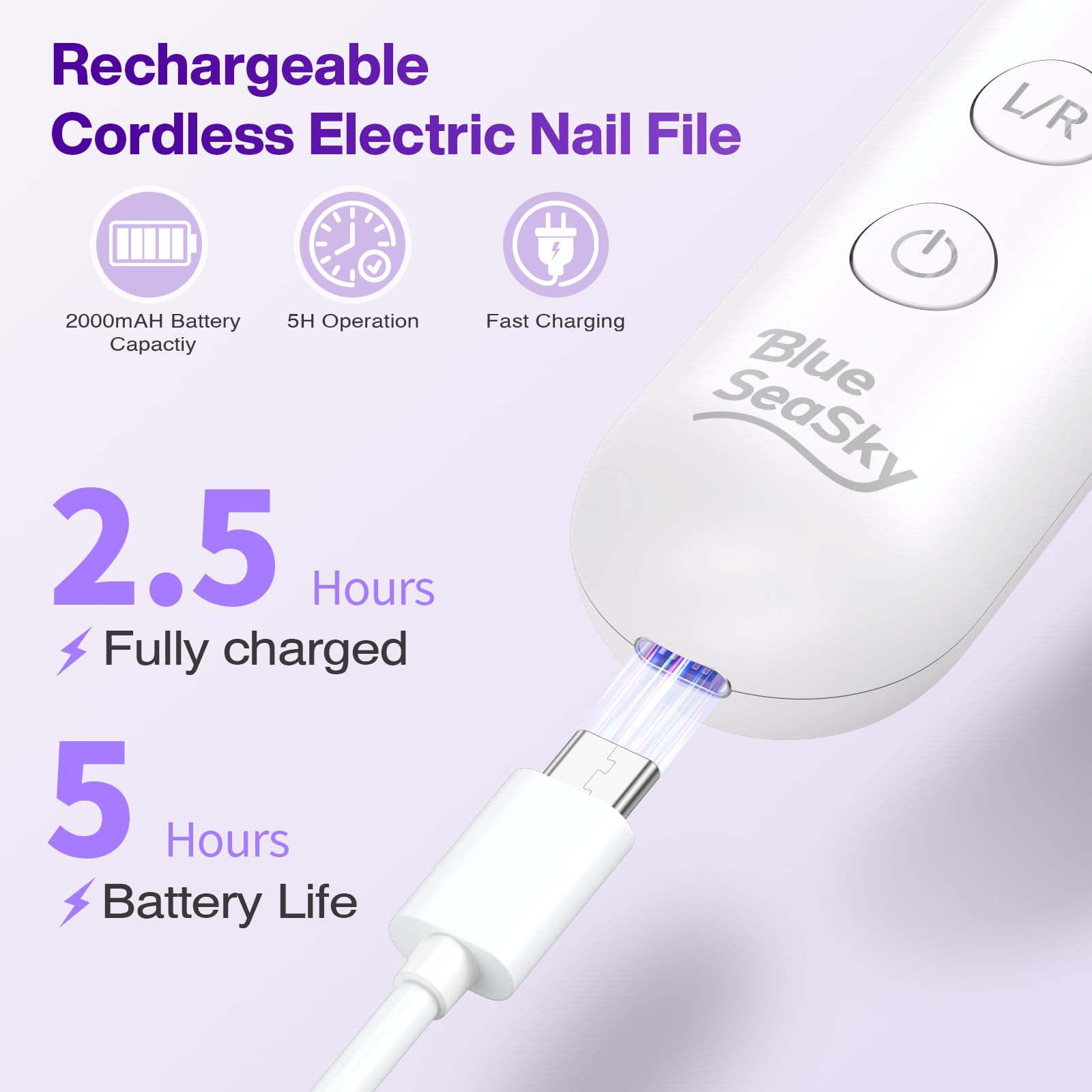 Blue Sea Sky 10-in-1 attachments for versatile nail care.