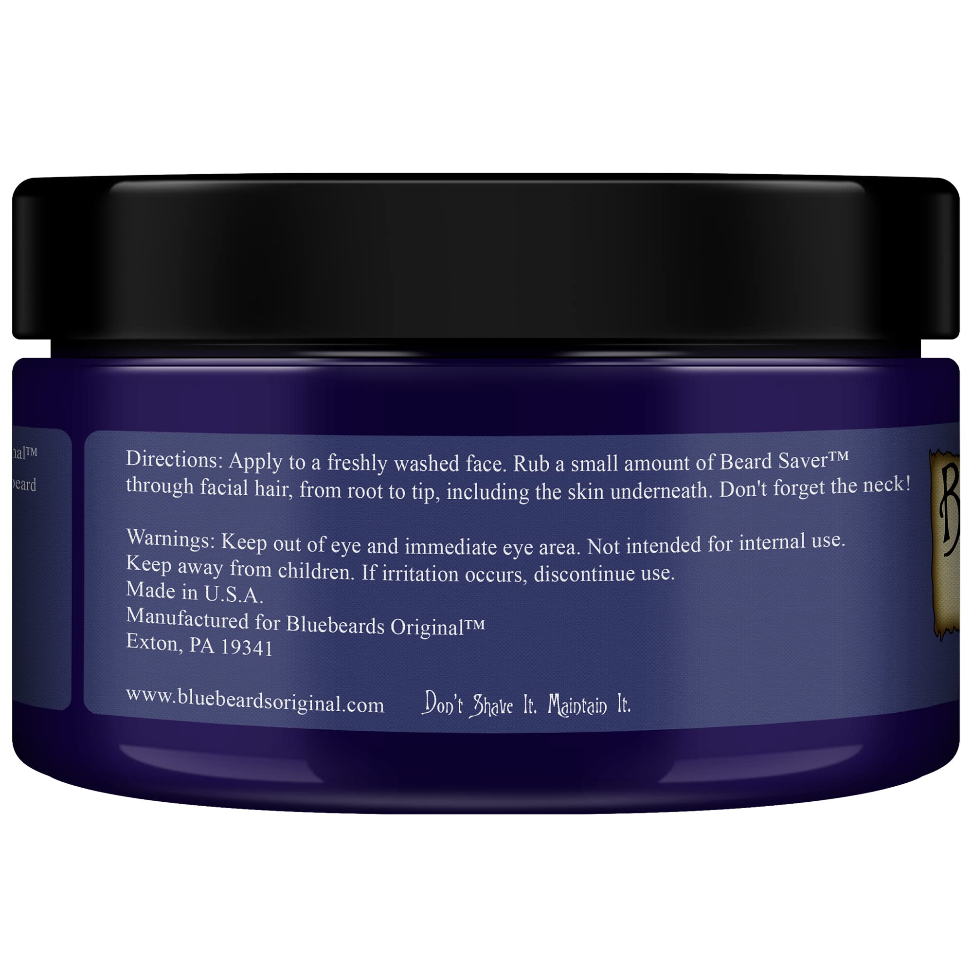 Bluebeards Original product benefits include beard softness and skin conditioning.