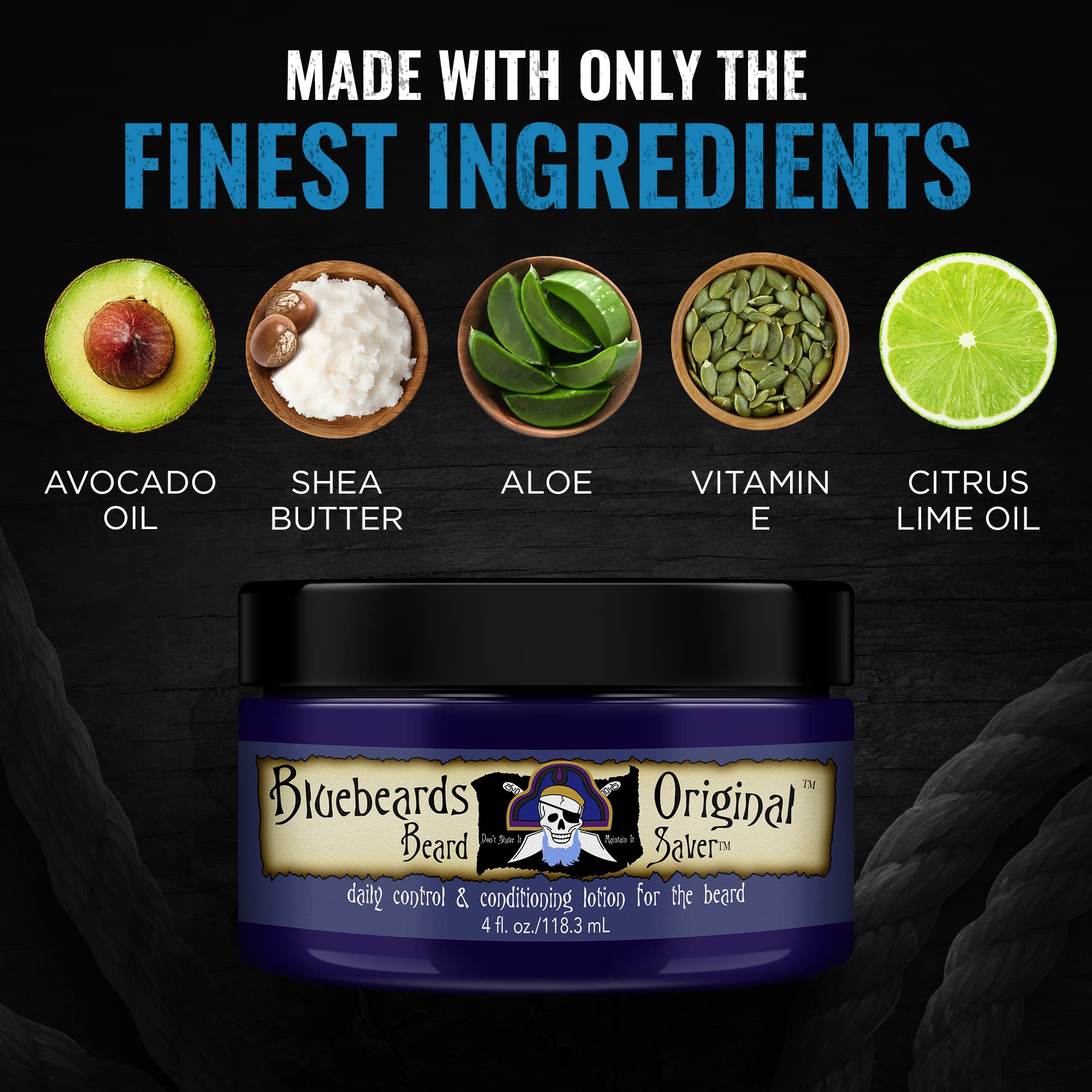 Bluebeards Original beard texture close-up demonstrates conditioning and frizz control.