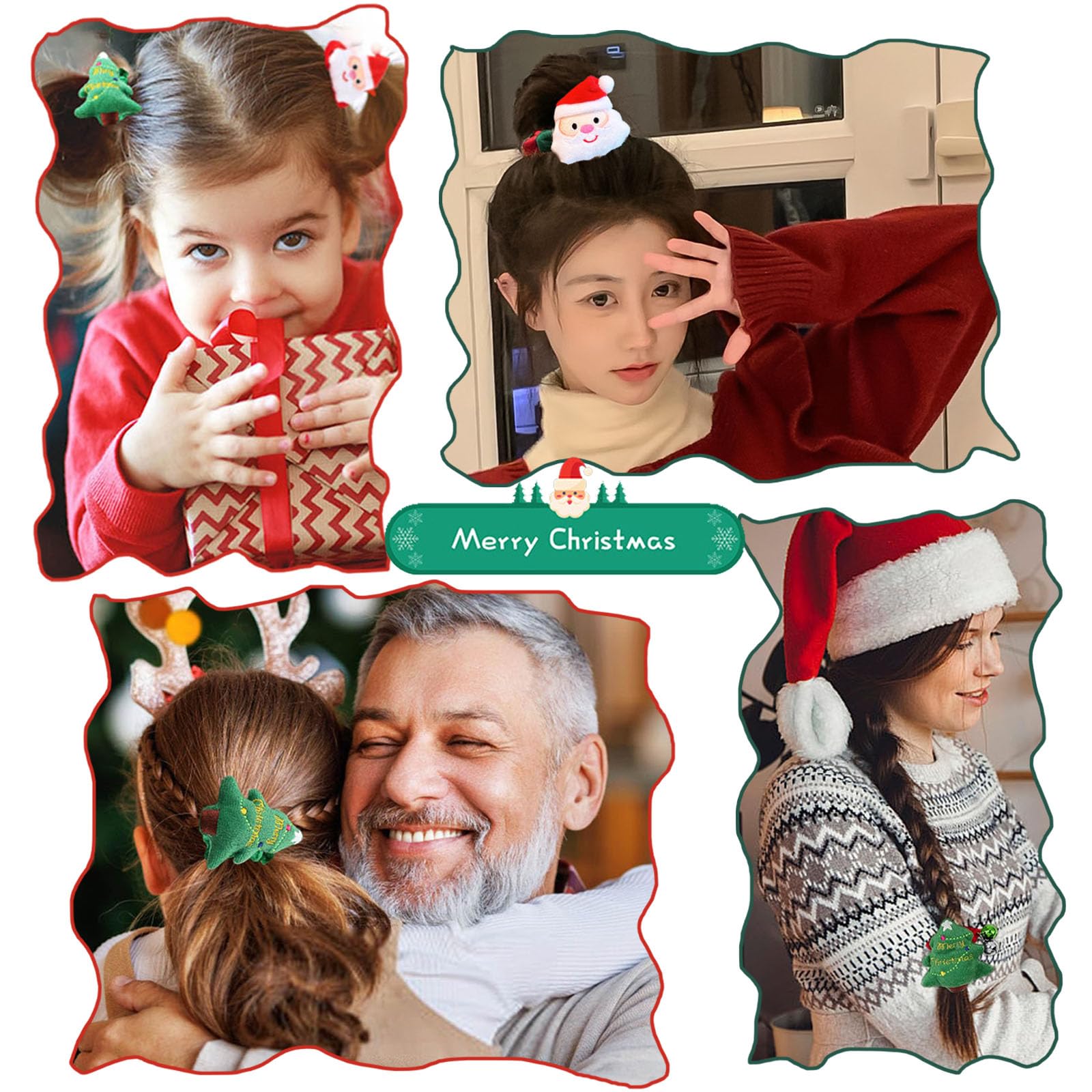 BlueZOO scrunchies with two bells add festive sparkle.