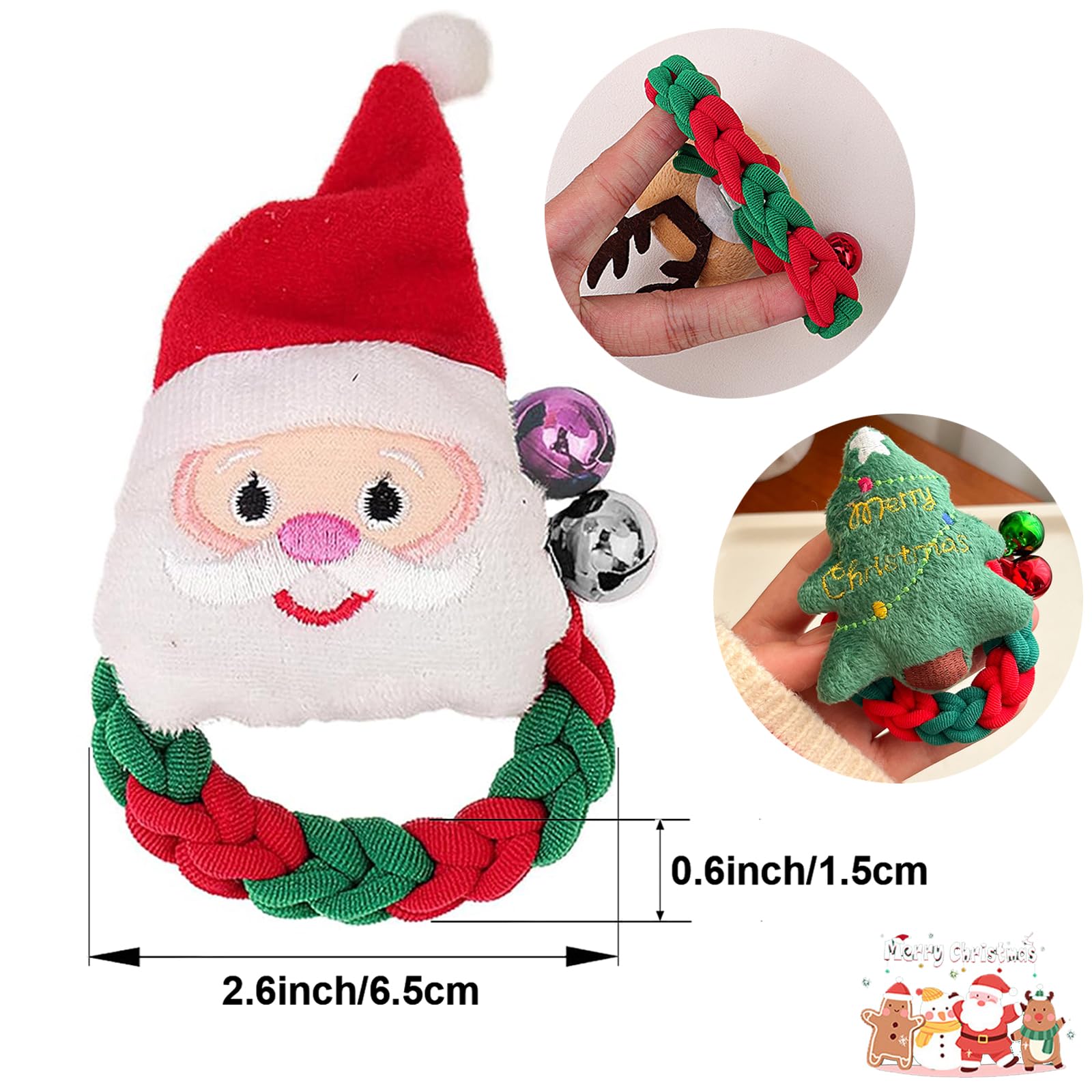 BlueZOO Santa-design scrunchies for festive ponytails.