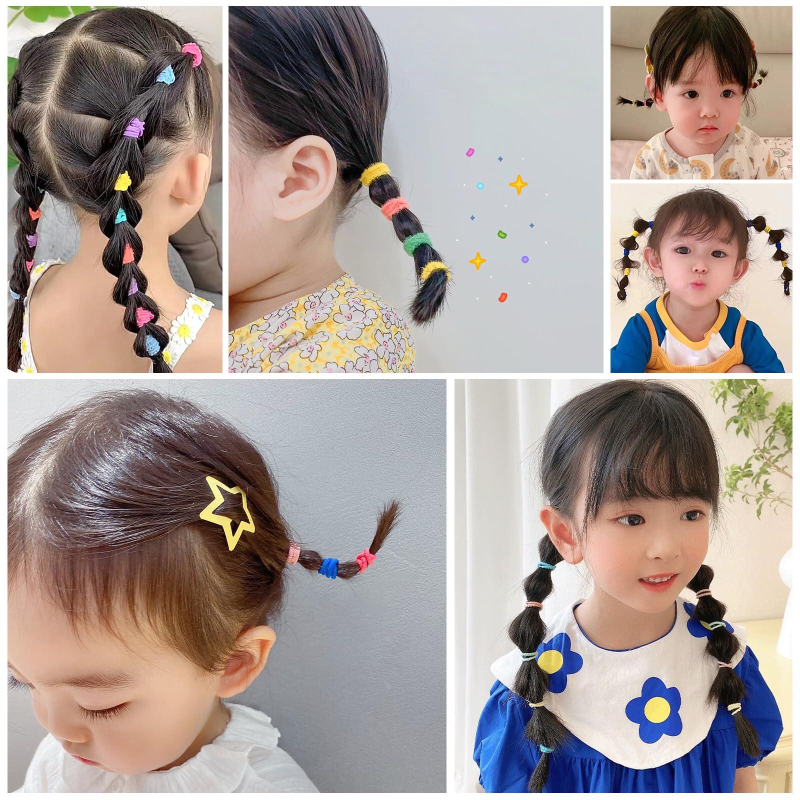 BlueZOO kid-friendly ponytail with secure hold using small hair ties.