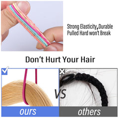 BlueZOO mini hair ties with 1inch diameter for slim ponytails.