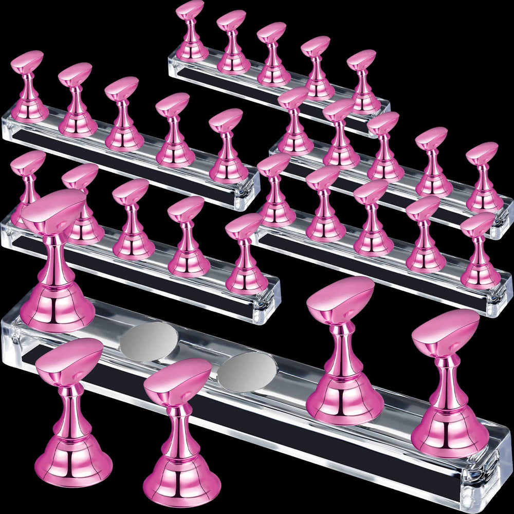 Blulu 6-sets magnetic nail tip display holder for organized practice and quick nail art demos.