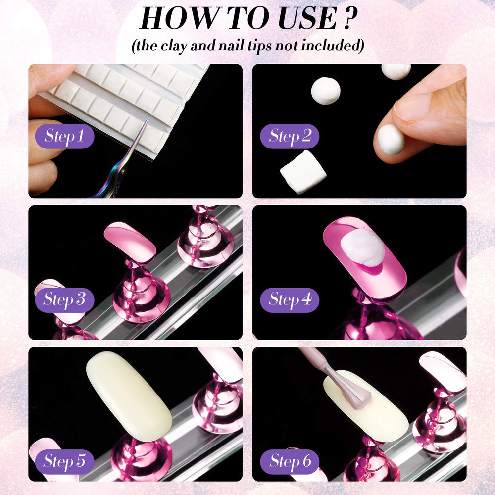 Blulu light pink nail art holder enables stylish, beginner-friendly practice sessions.