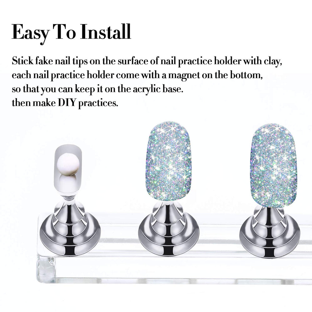 Blulu travel-ready nail stand kit fits in makeup bag for on-the-go polishing.
