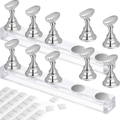 Blulu nail stand base with silver finish for secure magnetic display.