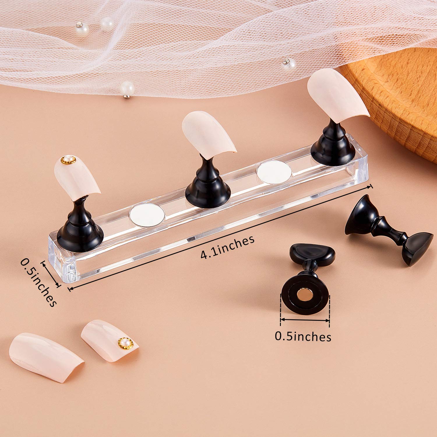 Blulu nail stand magnetic crystal holder keeps tips in place during art