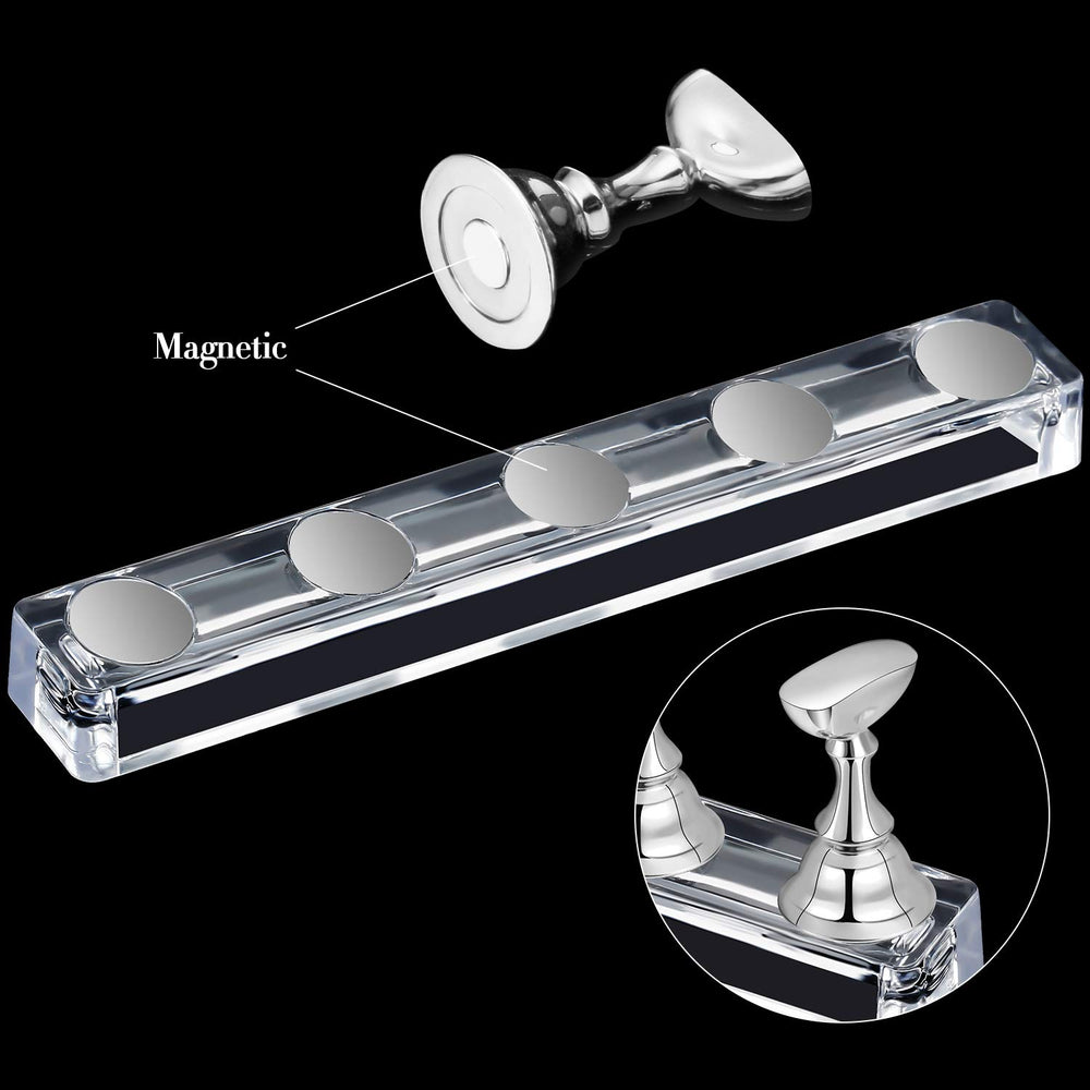 Blulu magnetic nail tip holder with crystal base for precise placement.