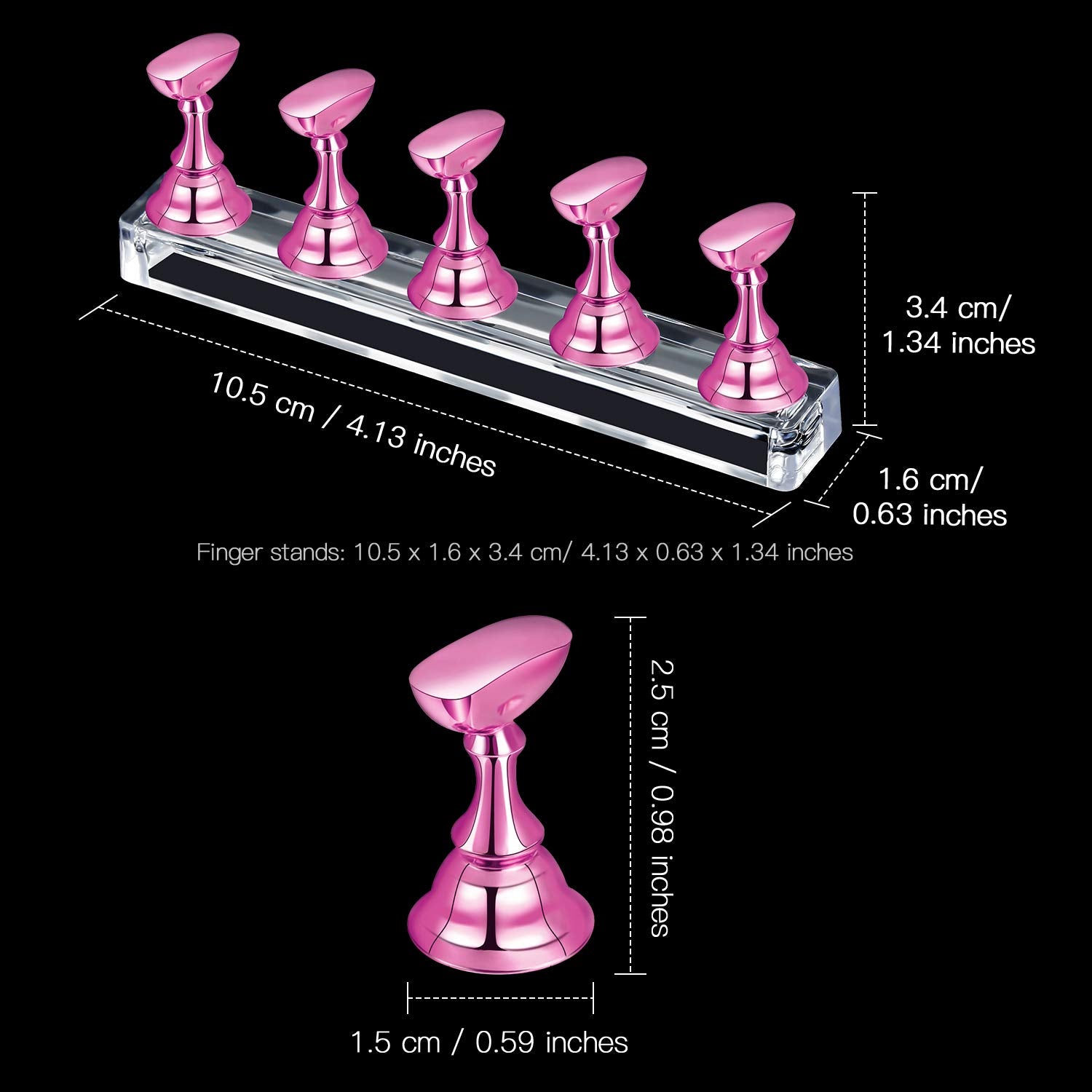 Blulu nail-tip practice stand with acrylic base supports stable DIY demonstrations.