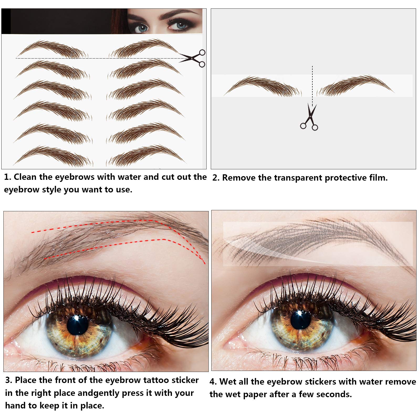 Blulu waterproof eyebrow tattoo stickers provide long-lasting wear and durability