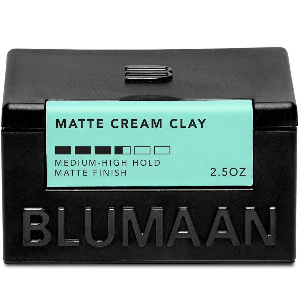 BluMaan Matte Cream Clay packaging promotes easy daily styling with a clean matte finish.