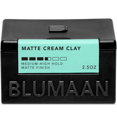 BluMaan Matte Cream Clay packaging promotes easy daily styling with a clean matte finish.